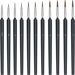 11 Pieces Fine Detail Paint Brush Miniature Small Thin Painting Brushes Kit Micro Artist Acrylic Paints Brush Set-image-90