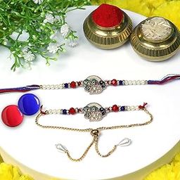 Oblivion Fridge Magnet with Rakhi for Brother & Bhabhi – Peacock Design Colorful Rakhi for Bhai 1 Pc & Lumba for Bhabhi 1 Pc with Silver Color Coin & Greeting Card, Traditional Raksha Bandhan Combo-image-45