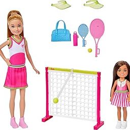 Barbie Stacie & Chelsea Tennis Playset with 2 Dolls & 5+ Accessories Including Net with Swinging Ball Feature & Sports Gear-image-57