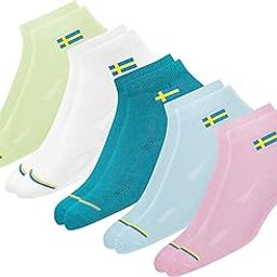 5 Pairs Women Cotton Socks Ankle Length Socks, Multicolor, Pack of 5, Free Size-image-49
