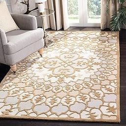 HassanCarpet Quality Premium Hand Tufted Carpet for Bedroom, Living Room with 1 Inch Pile Height (7 x 10 Ft Size, Dark Beige & Ivory)-image-23