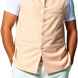 100% Pure Cotton Nehru Jacket for Men | Regular Fit Formal Traditional Ethnic Waistcoat | Sleeveless Modi Jacket with Pockets | Men's Casual Suit Vest for Festive & Wedding Occasions-24