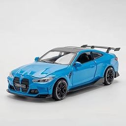WOPPCART 1:32 Diecast Model Alloy BMW M4 Metal Pull Back Metal Car with Sound Light, Openable Doors Toy Vehicles for Kids Best Gifts 【Colors as Per Stock】-image-78