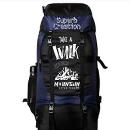 Superb Creation Mountain Expedition Hiking Backpack, Navy Blue and Black, Large Capacity with Bottle Holder-48