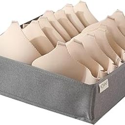 HOKIPO Undergarment Organizer Storage Box for Drawers Bra, Lingerie Organizer for Wardrobe, 7 Slot, Grey (AR-4853-GRY)-11