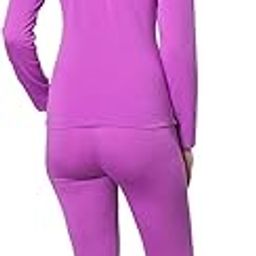 Womens Lightweight Ultra Soft Microfiber Fleece Lined Thermal Underwear Long John Set (Purple, Large)-image-26