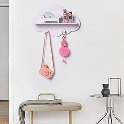 Wooden Float Shelf Sturdy DIY Wooden Wall Shelf for Kitchen Study Bedroom Cloudy-image-25