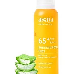 Asaya SPF 65+ Waterproof Sunscreen Spray | Broad Spectrum UVA/B Protection | Blue Light Sunscreen Protection | Quick Drying & Lightweight | No White Cast & Invisible Finish | Matte Finish | With Aloe Vera Extract for Hydration | Sweat & Water Resistant | Easy Reapplication | For Men & Women | Oily & Dry Skin | Face & Body | 100ml-2