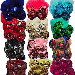 3pcs Hair Bow Scrunchies for Girls Glitter Sequins Elastic Hair Ties Scrunchies Kids Stylish Hair Accessories for Girls Toddlers Teens-image-44