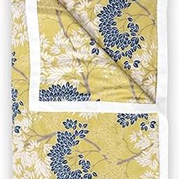 Divine Casa Floret 100% Cotton Single Dohar | 120 GSM | Soft & Lightweight Throw Blanket | Cozy & Breathable Bedding | All-Season Comfort | 210 x 140 CM, Lemon Drop-image-30