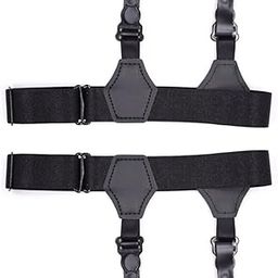 Women Elastic Thigh High Garter Belt Adjustable Suspenders with Double Clips Gourd Buckles-image-6