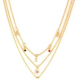 By Caratlane A Memory Trail 7 Stone Necklace In Gold Plated 925 Silver For Women-image-73