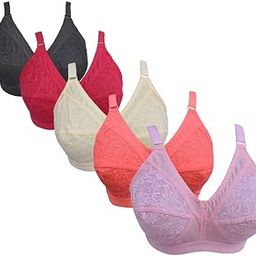 Women's Non Padded Lovable Full Coverage Bra (Pack of 5)-KK02_RoseNetCombo-image-13