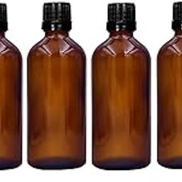 Hunky Dory 6pcs 50ml Amber Glass Bottle with Black Cap And White Plug for Essential Oils, Fragrances, Perfumes,Serum Bottles,Costemic Bottles DIY Skin Care.-27
