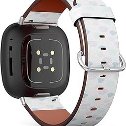 CJBROES Replacement Leather Watch Band, Compatible with Fitbit Versa 3 and Fitbit Sense of Wristband Bracelet Accessory - Clouds-image-38