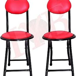 IYB- 18-inch Seating Height Strong Heavy Duty Folding Chair with Seat and Back Cushion for Office Home Garden Breakfast Padded Red (Set of 2, Metal)-image-59