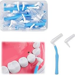TecoKart® 30Pcs Interdental Brush for Teeth, Soft Dental Floss, Teeth Cleaning Tools with Portable Case, for Braces and Dental Devices (15 Brushes + 15 Replacement Brush Heads)-7