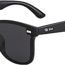 Men's Women's Polarized UV Protection Grey Lens Black Square Sunglasses-image-55