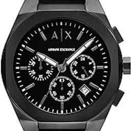 Stainless Steel Analog Black Dial Men's Watch-Ax4183, Band Color:Black-24