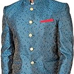 Men's Banarasi Rayon Cotton Green Bandhgala-image-37