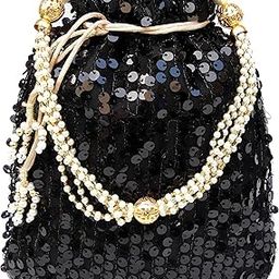 Designer Polti Bag Pearl Handle and Tassel Ethnic Purse Women’s/Girls's Handbag for Party, Casual, Bridal-17