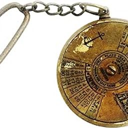 Shoptreed Antique Finish Brass 100 Years Calendar Working Keychain-picture-18
