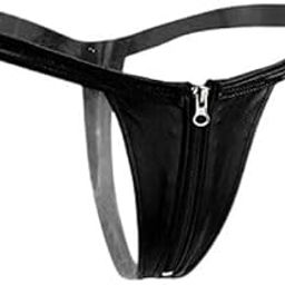 2xSexy Women Leather Zipper Open Front Thong Underwear G String T Back Black-image-57