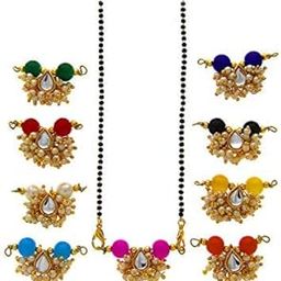 Multicolour Adorable Navratri Special Kundan Mangalsutra/Chain Changeable Combo for Women-image-87