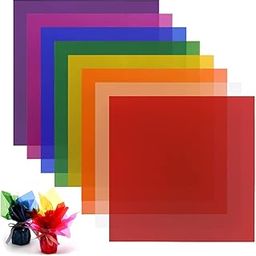 HASTHIP® 120Pcs Gift Wrapping Paper - 7.5 Inches Square Cellophane Sheets for Gift Wrap, 8 Colors, Glossy Food-Safe Wrappers for Candy, Cookies & Crafts-image-77