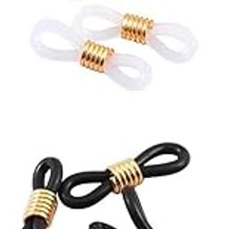 LOOM TREE 100Pcs Ends Eyeglass Glasses Holder Repair Chain Cord Loop Ends White Black | Jewelry Connectors & Bails-17