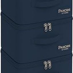 Panchhi Store Cloth Organizer for Storage Nylon Underbed Organizer Storage Box Moisture Proof Storage Organiser with Handle & Double Zipper Boxes for Storage for Saree, Blankets, Bed Sheets Blue 3 Pcs-image-11