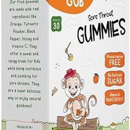 GubGub Cough & Cold Relief Gummies For Kids (1-15 Yrs) | 30 Gummies (120g) | Kids Snacks | Healthy & Nutritious | Relieve Dry Cough, Throat Irritation | Made with Real Fruit Pulp | Orange Flavour-21