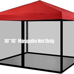 Mosquito Net With Zipper for Camping, DIY Canopy Screen Wall Outdoor for 10 x 10' Patio Gazebo and Tent (Only Mosquito Net Not Including)-image-59
