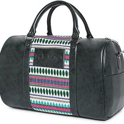 Vegan Leather Jacquard Large Unisex Duffle Bag with Adjustable & Detachable Crossbody Strap & Zip Closure | Water Resistant Spacious Bag for Travel-image-27