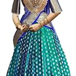 Kanjivaram Soft Pure Zari Silk Traditional Lehenga Saree, Unstitched Lehenga Choli, Half Saree.-image-98