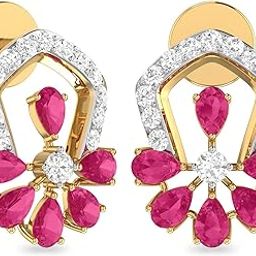 Yellow Gold and Solitaire Stud Earrings for Women-image-84
