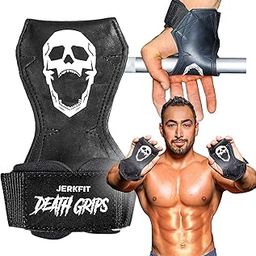 JerkFit Death Grips Ultra Lifting Straps for Deadlifts, Pull Ups, Heavy Shrugs | Lifting Hand Grips with Padded Support | Palm Protection & Increased Grip for Heavy Pull Lifts. (Pair)-picture-18