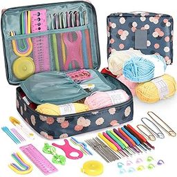 Gemsy® Premium 108Pcs Crochet Needle Kit For Adults – Crochet Set With Yarn, Needles, Hooks, Tools, Accessories & Storage Bag – Ideal DIY Crochet Kit for Beginners for Crafting, Blanket Making, Sweater Projects & More(Random Colour Bag)-image-17