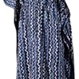 Leheriya Blue Printed Kaftan with Blue Border | Free Size | Casual & Ethnic Wear.-image-2