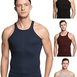 Men's Super Combed Cotton Gym Vest with Sports Style (Pack of 4) (Color May Vary)-60