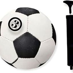 SSH Black and White Hand Stiched Football Size - 3 with Pump-image-62