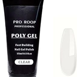 Poly Extension Gel For Nail 15Ml/ 0.5 Fi.Oz Builder Nail Gel Trendy Nail Art Design Nail Extension Gel Salon Nail Easy Diy At Home Nail Polish For Women (Clear), Glossy Finish-image-8