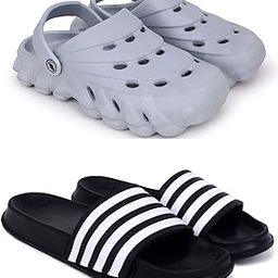 Combo Pack of 2 Slipper/Flip Flops/Slides/Clogs/Sandals for Men (Cl-1400 Vs 12Singa & 4LINE)-image-104