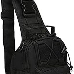 Nylon Waterproof Coating Inside | Unisex Tactical Sling Chest Bag | Camping Hiking Travel Shoulder Backpack | Crossbody Bag for Outdoor Hiking | 3 Zipped Pocket & 1 Side Pocket-17