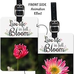 Lentikart 3D Lenticular Luggage Tag 1 Piece |Animated Blooming Flower Nature Motivation | Luggage/Bag/Travel ID Label Tags for Suitcase & School Bags-22