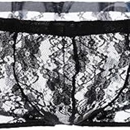 Men's Lace Panties Underwear Sheer Low Rise Boxer Brief Underpants L Black | Clothing Shoes & Accessories | Mens Clothing | Underwear | 1 Piece Underwear-image-25
