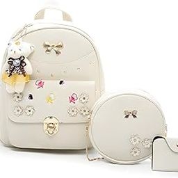 Girls 3-PCS Mini Leather Backpack Sling & Pouch Set for Women's/Rakhi gift for Sister-image-21