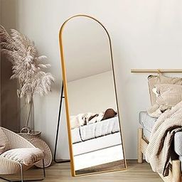 The arts box Arched Metal Full-Length Hanging & Stand Mirror Both Fittings | Modern Full-Body Wall Mirror for Bedroom, Bathroom, Living Room, Dressing Studio & Wall-Mounted (65 x 22) (Gold Frame)-picture-15