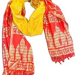 Jai Shree ram dupatta/stole with Ayodhya ram mandir print - Men/Women-14