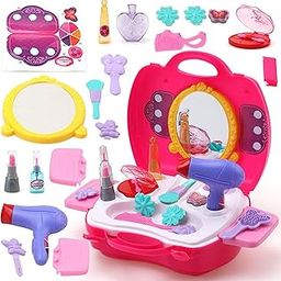 Toyshine Carry Along Beauty Set Toy with Briefcase and Accessories, (Multicolour)-image-82